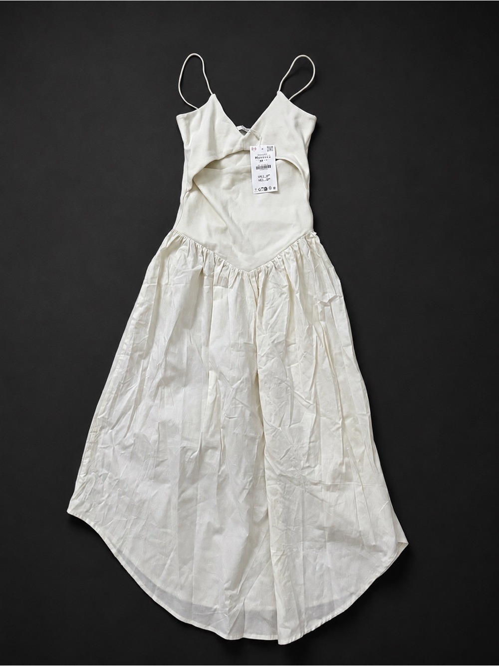 Zara Cream Cutout Midi Dress - Picture 2 of 2